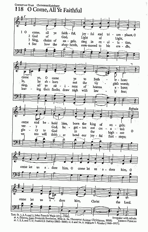 Opening Hymn CP #118 'O Come All Ye Faithful'