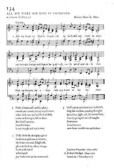 Closing Hymn #134 'All My Hope on God Is Founded'