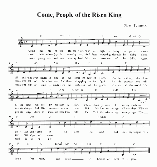 Closing Hymn 'Come People of the Risen King'