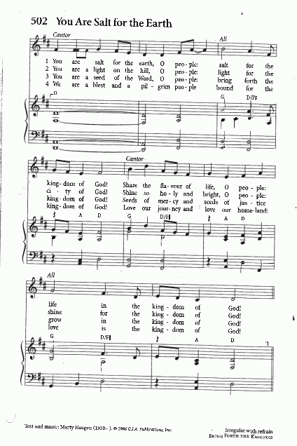 Closing Hymn - CP #502 'You Are Salt for the Earth' [Part 1]
