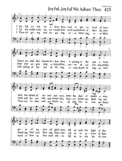 Closing Hymn - CP# 425 'Joyful Joyful We Adore Thee'