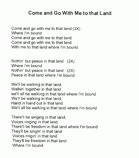 Closing Hymn - Come Go With Me To This Land