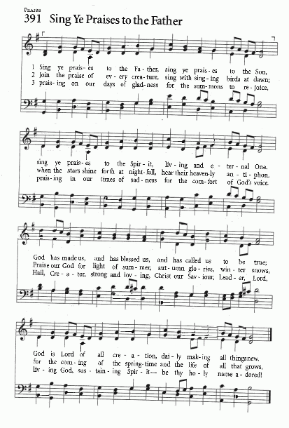 Closing Hymn CP 391- Sing Ye Praises to the Father