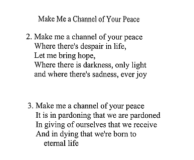 Communion Hymn  'Make Me a Channel of Your Peace'