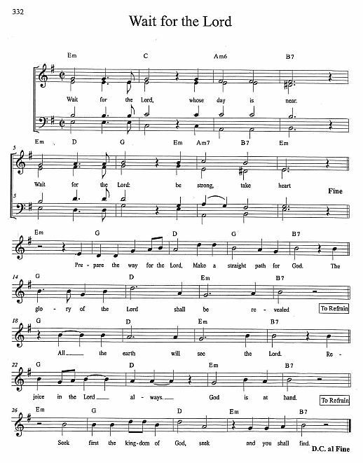 Communion Hymn  CP #94 'Wait for the Lord'