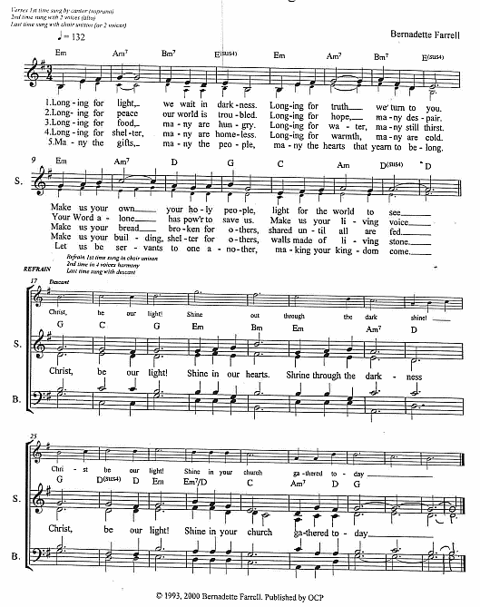 Communion Hymn 'Christ Be Our Light'