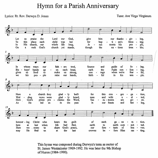 Communion Hymn 'Hymn for a Parish Anniversary'