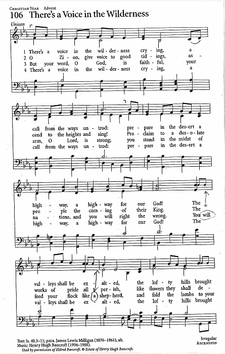 Communion Hymn CP #106 'Therr's a Voice in the Winderness'