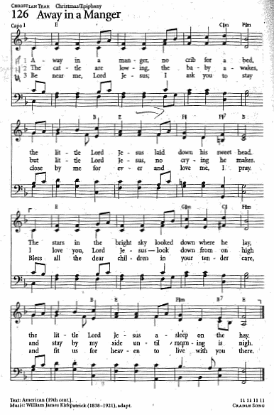Communion Hymn CP #126 'Away in a Manger'