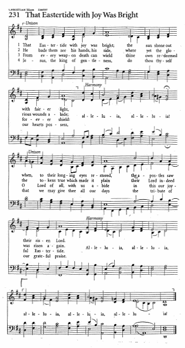 Communion Hymn CP #231  'The Eastertide with Joy Was Bright'