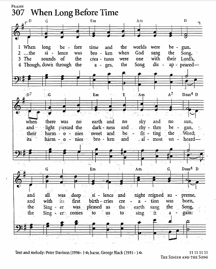 Communion Hymn CP #307  'When Long Before Time'