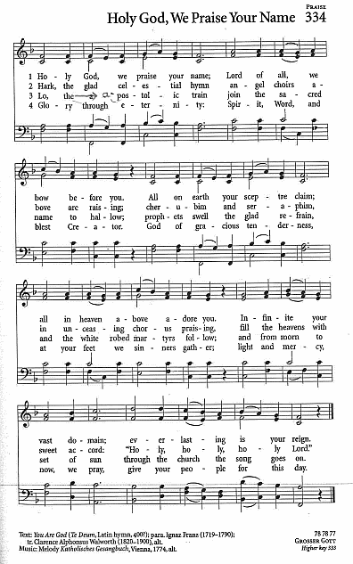 Communion Hymn CP #334 'Holy God, We Praise Your Name'