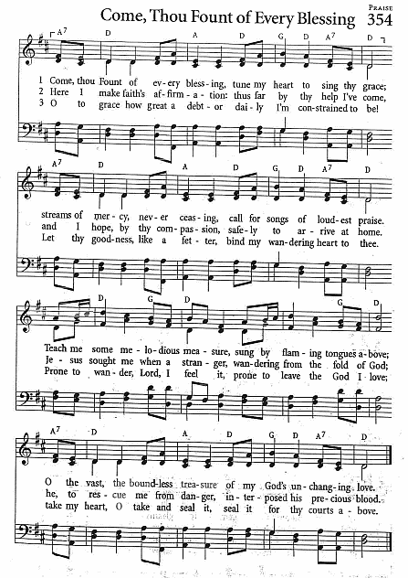 Communion Hymn CP #354 'Come,Thou Fount of Every Blessing'