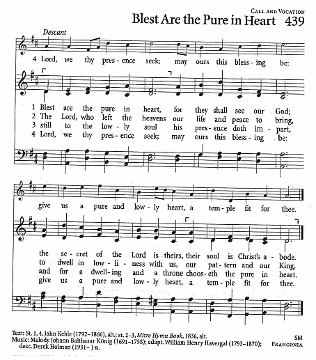 Communion Hymn CP #439  'Blest Are the Pure in Heart'