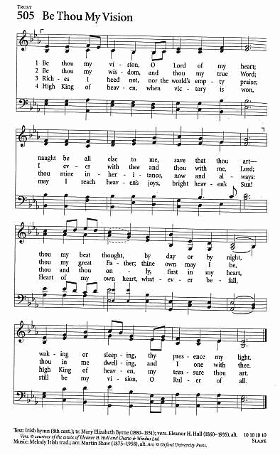 Communion Hymn CP #505 'Be Thou My Vision'