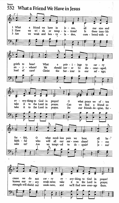 Communion Hymn CP #532 'What a Friend We Have in Jesus'