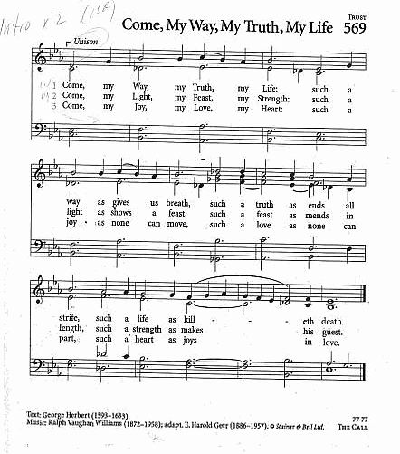 Communion Hymn CP #569 'Come, My Way, My Truth, My Life'