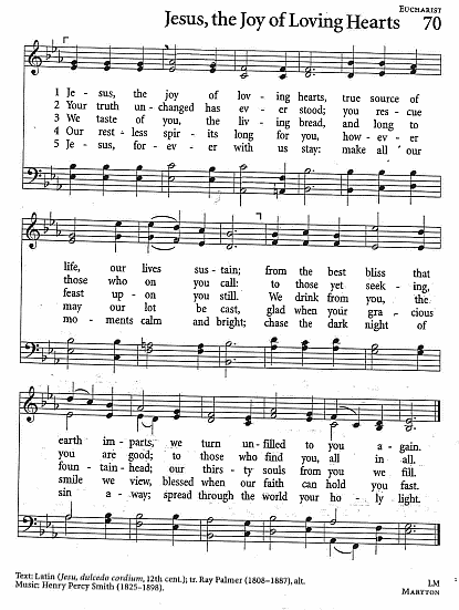 Communion Hymn CP #70 'Jesus, the Joy of Loving Hearts'