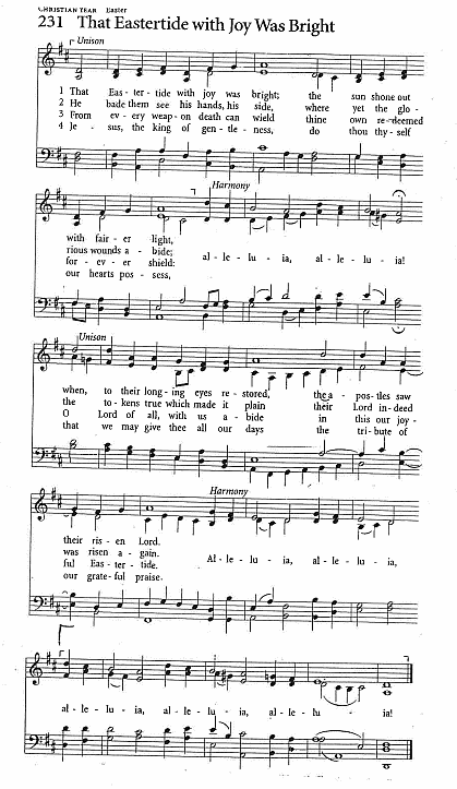 Communion Hymn CP# 231'That Eastertide with Joy Was Bright'