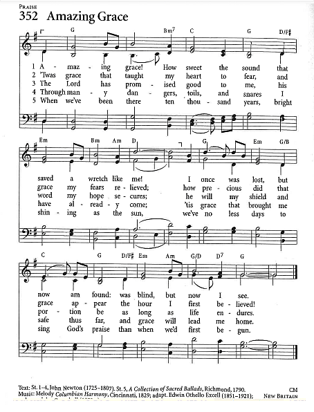 Communion Hymn CP#352 'Amazing Grace'
