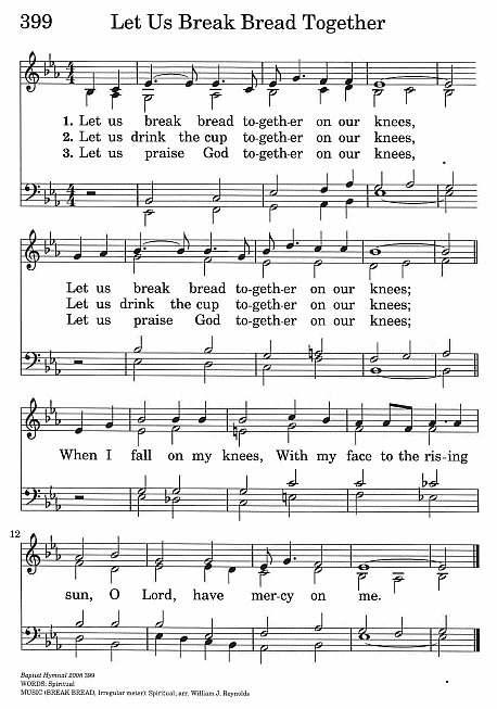 Communion Vocal Solo 'Let Us Break Bread Together'