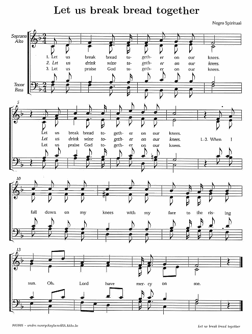 CommunionCommunion Vocal Solo 'Let Us Break Bread Together' Hymn CP #70 'Jesus, the Joy of Loving Hearts'
