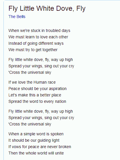 Fly Little White Dove - The Bells