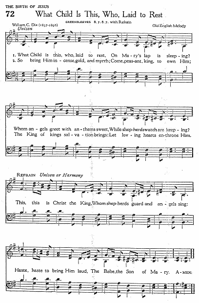 Gradual Hymn  CP #72 'What Child is this, Who, Laid to Rest'