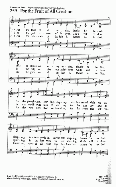 Hymn - CP 259 For the Fruits of All