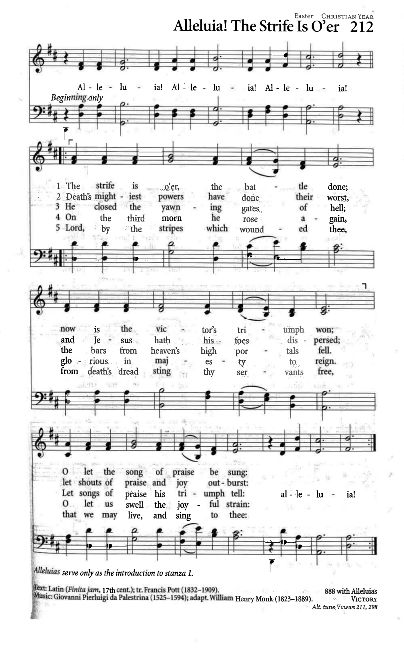 Hymn - CP# 212 'Alleluia! The Strife is O’er'