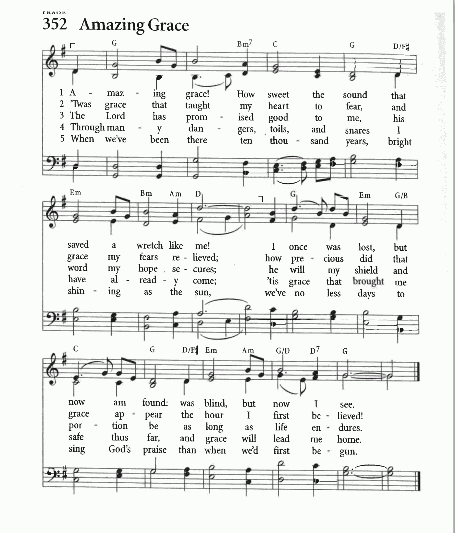 Hymn - CP# 352 'Amazing Grace'