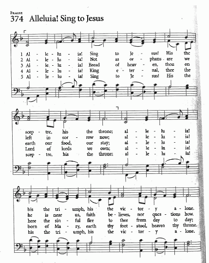 Hymn - CP# 374 'Alleluia Sing to Jesus'