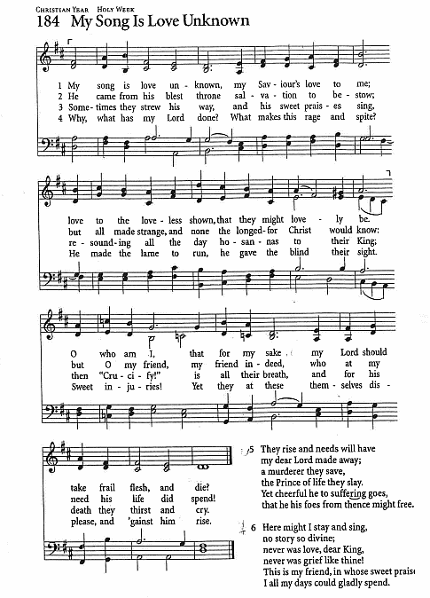 Hymn CP #184 'My Song Is Love Unknown'
