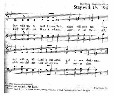 Hymn CP #194  'Stay With Us'