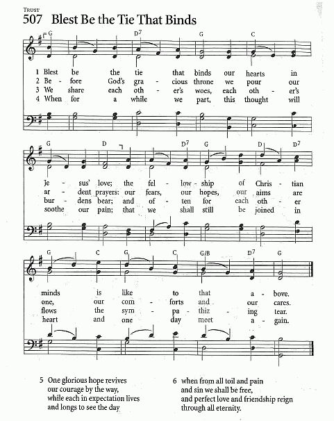 Hymn CP #507 'Blest Be the Tie That Binds'