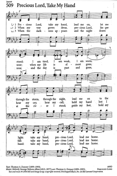 Hymn CP #509 'Precious Lord, Take My Hand'