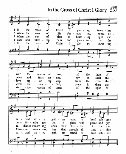 Hymn CP #573 'In the Cross of Christ I Glory'