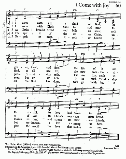 Hymn CP #60 'I Come with Joy'
