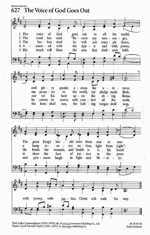Hymn CP #627 'The Voice of God Goes Out'