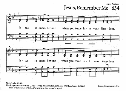Hymn CP #634  'Jesus, Remember Me'