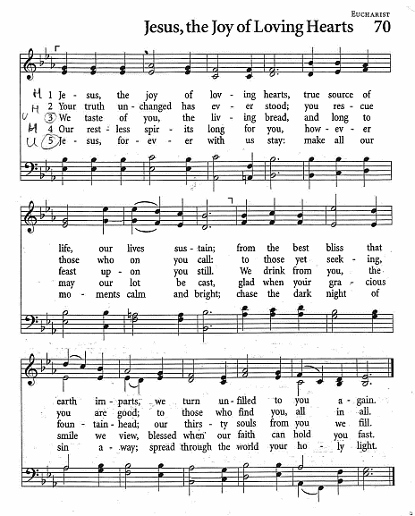 Hymn CP #70 'Jesus, the Joy of Loving Hearts'