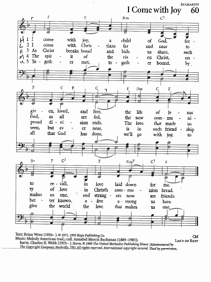 Hymn CP 60 – I Come with Joy