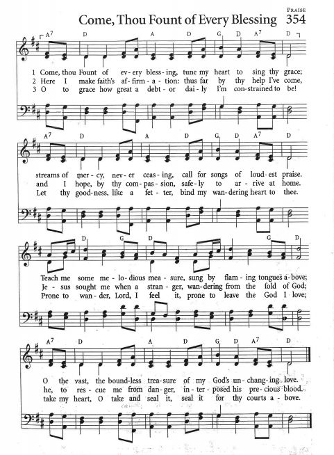 Hymn CP# 354 'Come Thou Fount of Every Blessing'