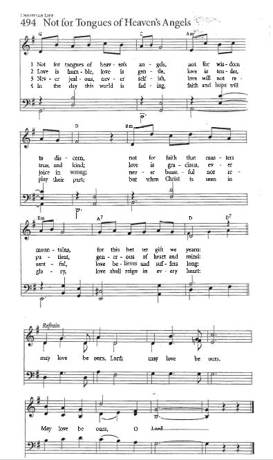 Hymn CP# 494 'Not For Tongues of Heaven’s Angels'