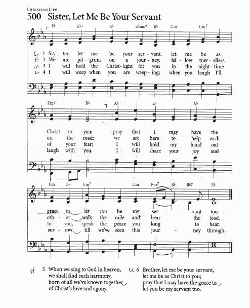 Hymn CP# 500 'Sister, Let Me Be Your Servant'