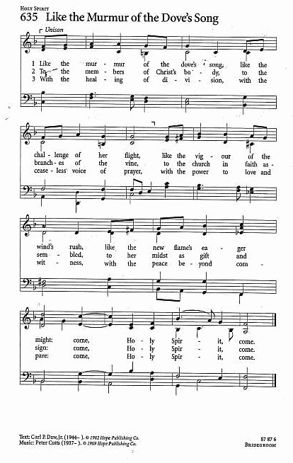 Hymn CP# 635 'Like the Murmur of the Dove's Song'