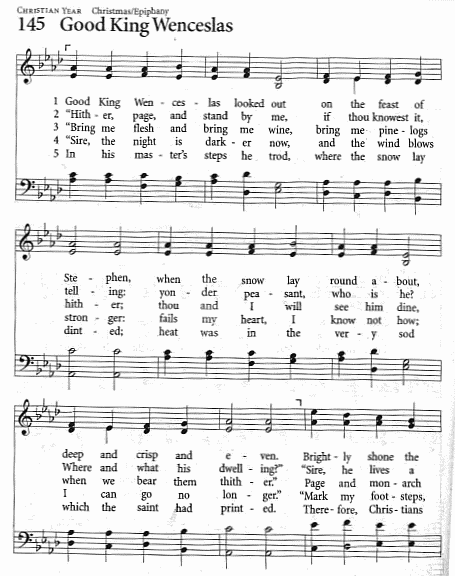 Offertory Hymn  CP #145 'Good King Wenceslas'