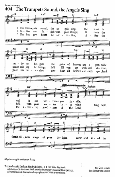 Offertory Hymn  CP #404 'The Trumpets Sound, the Angels Sing'