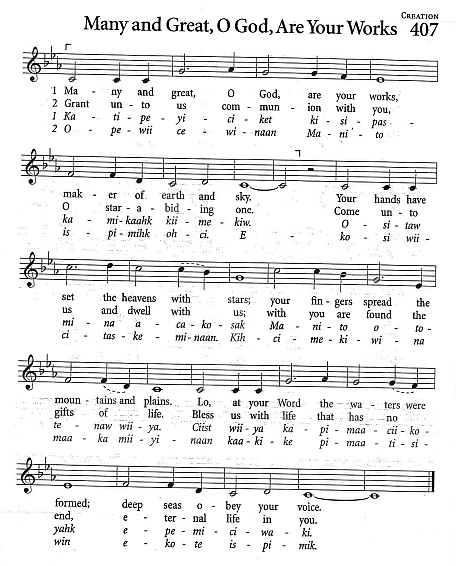 Offertory Hymn  CP #407 'Many and Great, O God, Are You Works'