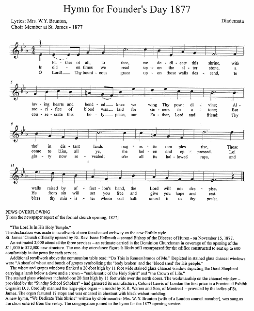 Offertory Hymn 'Hymn for Founder's Day 1877'